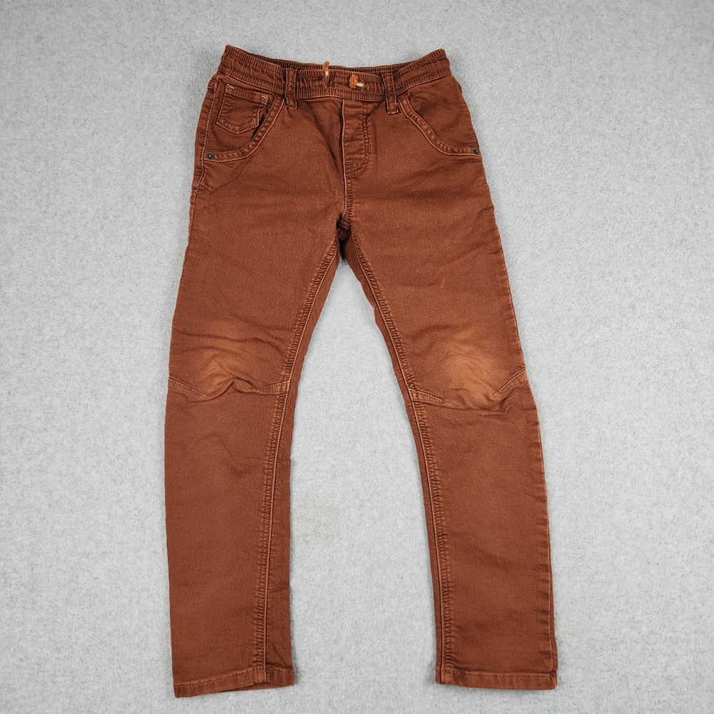 Cat & Jack Jeans Kids 8 Brown Cotton Stretch Drawstring Waist Streetwear Grunge
